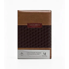 Biblia Tamaño Compacto Letra Grande RVR60 Con Índice y Cierre Tricolor Café