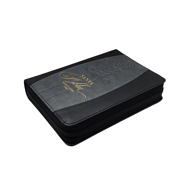 Biblia Tamaño Compacto RVR60 Con Índice y Cierre Negro/Gris Espada 2