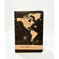 Biblia Tamaño Manual Letra Grande RVR60 Café Mapa