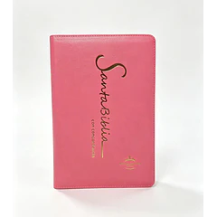 Biblia Tamaño Manual Letra Grande RVR60 Con Cierre Fucsia