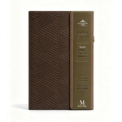 Biblia Tamaño Manual Letra Grande RVR60 Con Asa y Broche Café