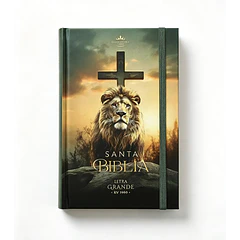 Biblia Tamaño Manual Letra Grande RVR60 Con Elástico León Victoria