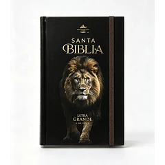Biblia Tamaño Manual Letra Grande RVR60 Con Elástico León de Judá