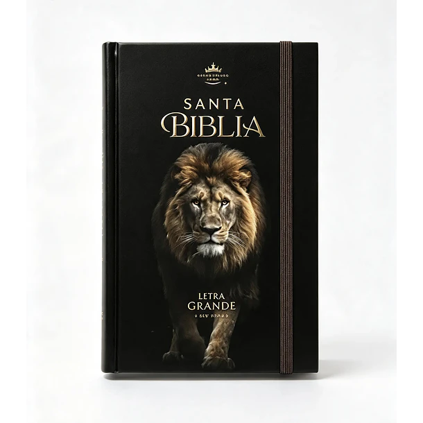 Biblia Tamaño Manual Letra Grande RVR60 Con Elástico León de Judá 1