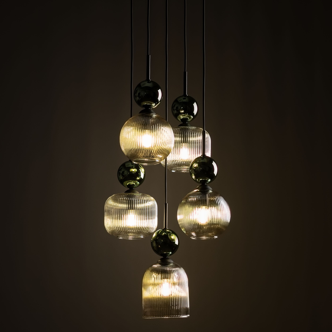 SOPHIA GREEN COGNAC HANGING LAMP 2
