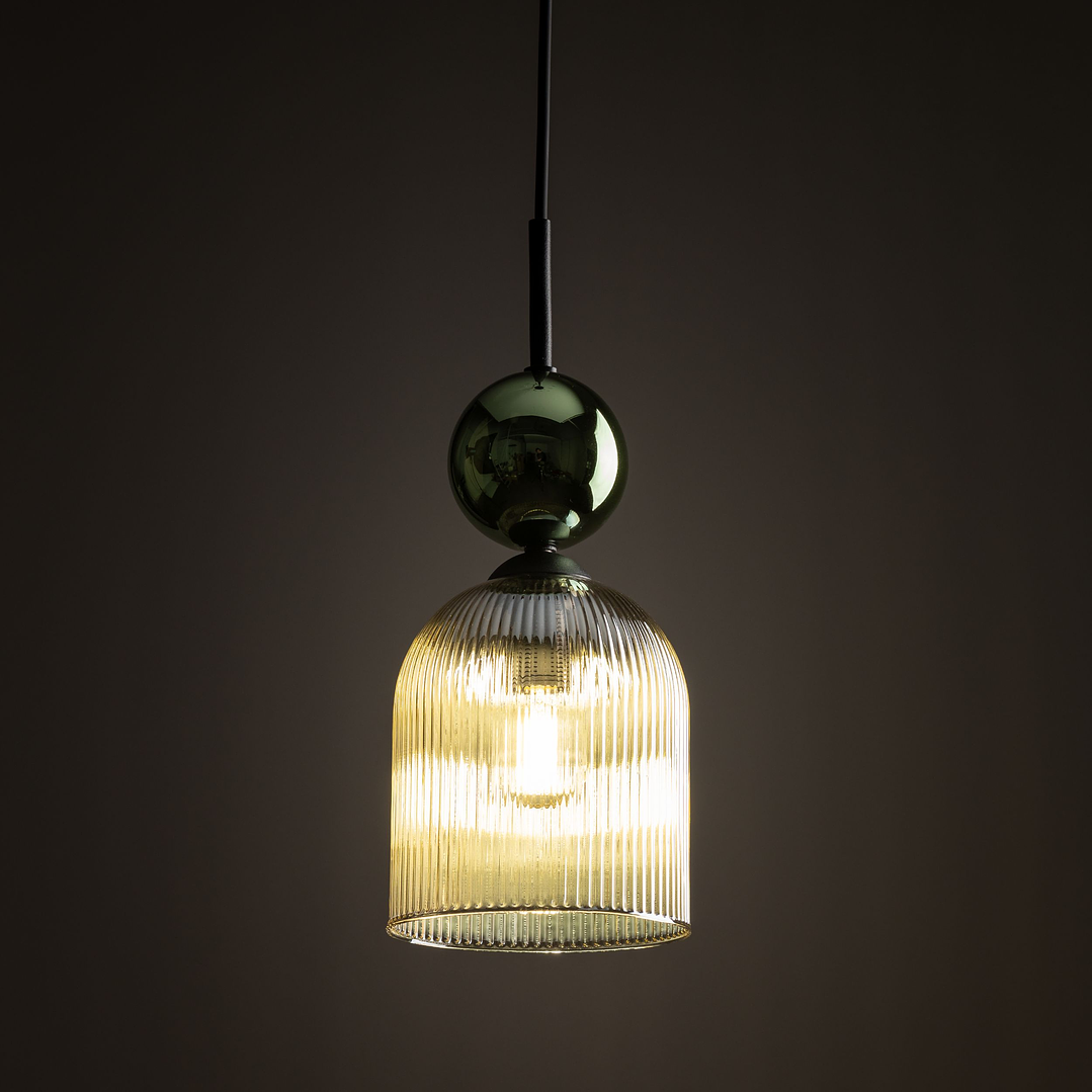 SOPHIA GREEN COGNAC HANGING LAMP 2