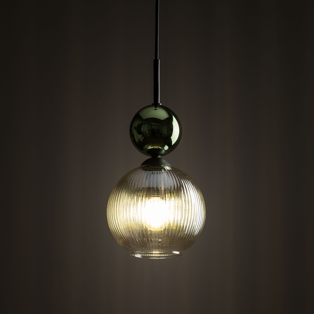 SOPHIA GREEN COGNAC HANGING LAMP 2