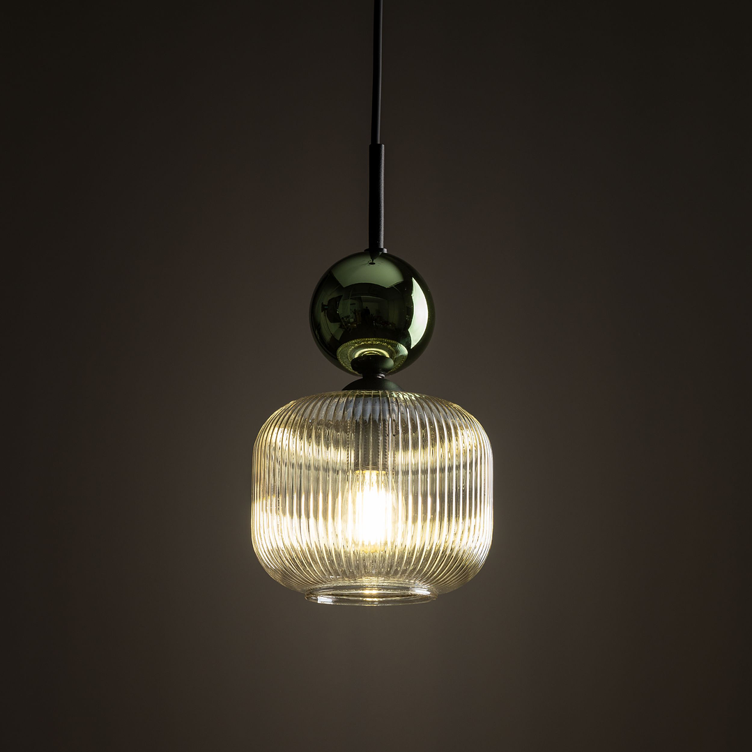 SOPHIA GREEN COGNAC HANGING LAMP 2