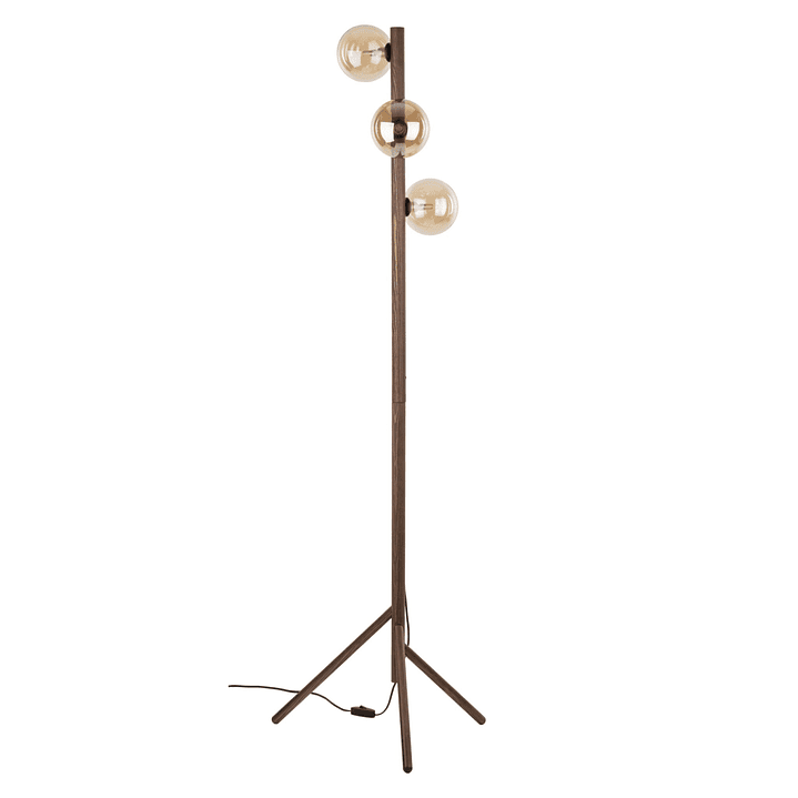 ESTERA WOOD WALNUT AMBER FLOOR LAMP 1