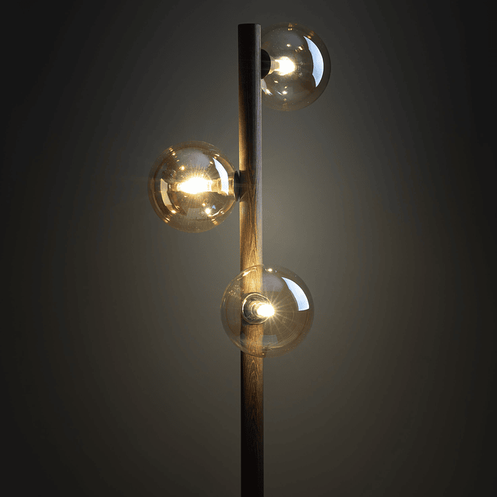 ESTERA WOOD WALNUT AMBER FLOOR LAMP 2