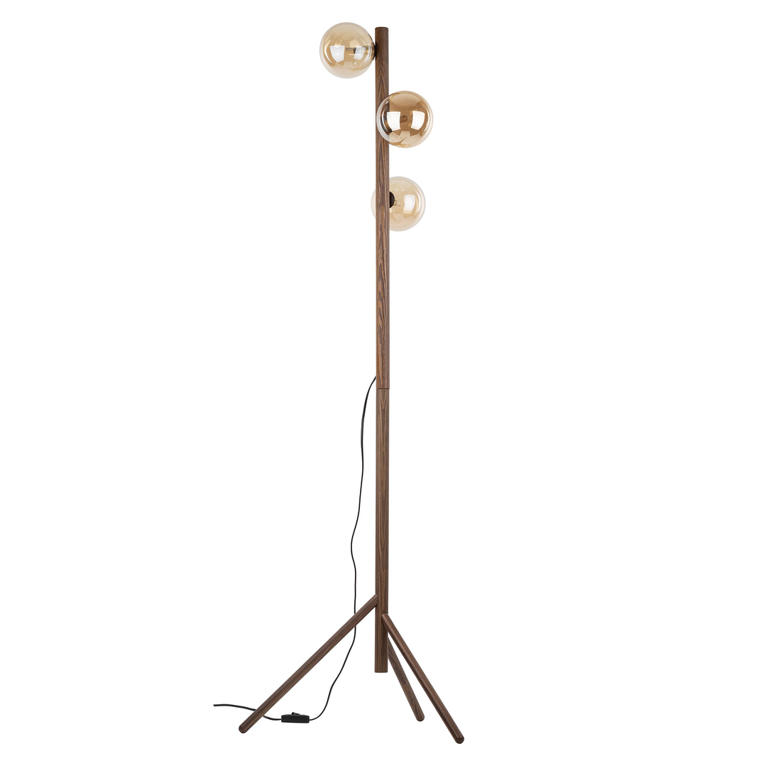 ESTERA WOOD WALNUT AMBER FLOOR LAMP 5