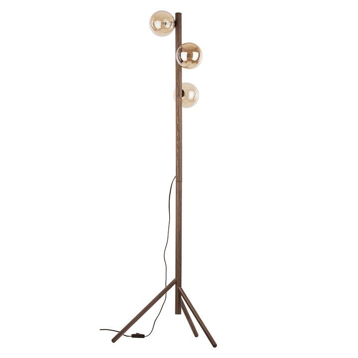 ESTERA WOOD WALNUT AMBER FLOOR LAMP 5