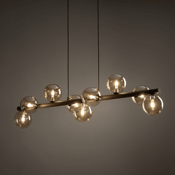 ESTERA WOOD WALNUT AMBER HANGING LAMP 2