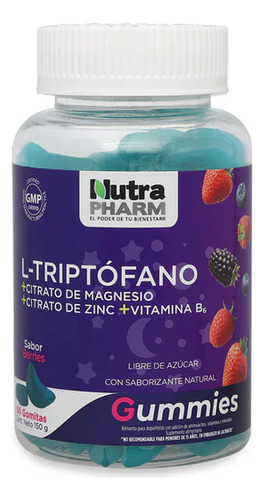 L-triptófano Gomitas Gummies Sabor Berries x60 Nutrapharm