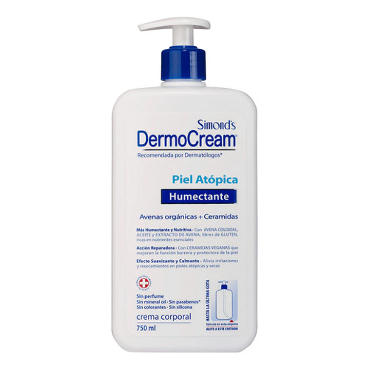 Crema Corporal Dermocream Atopica Humectante Avenas Organicas 750 Ml 2