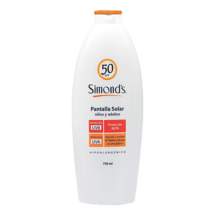 Pantalla Solar Spf 50 Niños Y Adultos Simonds 750 Ml