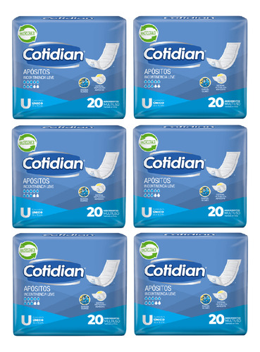 Apósito Cotidian Normal Incontinencia Leve X20 Unid Pack X6