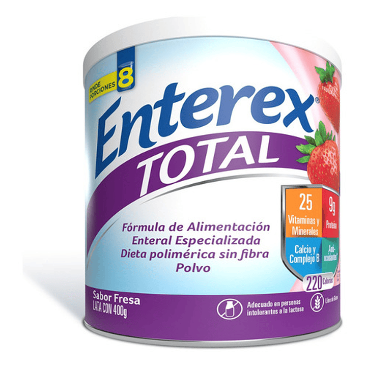 Enterex Total Polvo 400g. Sabor Fresa, Rinde 8 Porciones Sabor Fresa 2