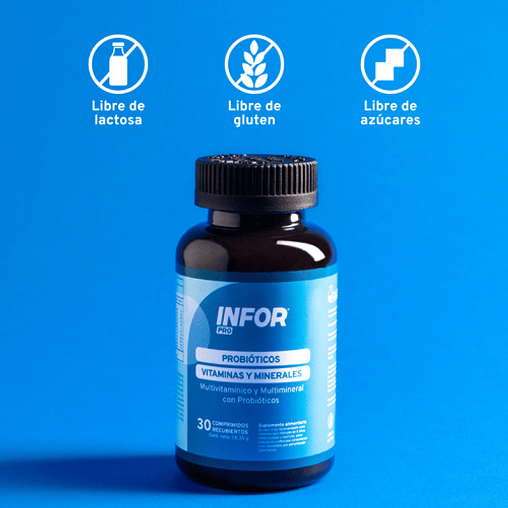 Infor Pro 3 Probióticos Vitaminas Minerales 30 Comprimidos  4