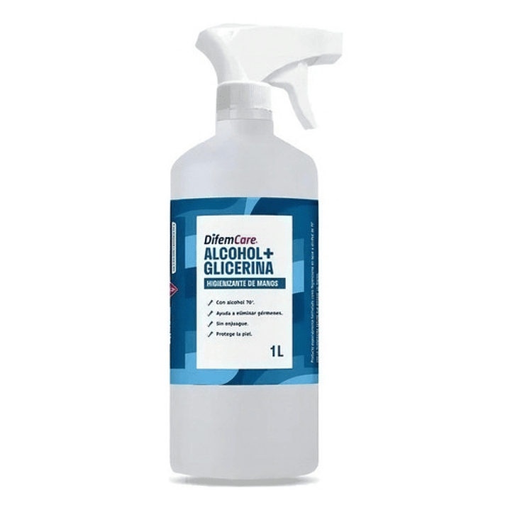 Alcohol Spray 70° Difem 1L con Glicerina 2
