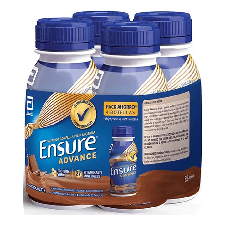 Ensure Advance Liquido Chocolate 220ml Pack x4 3
