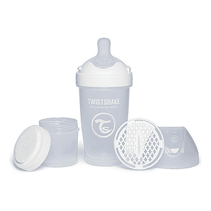 Twistshake Mamadera Anti-colico Blanco 6oz 180ml