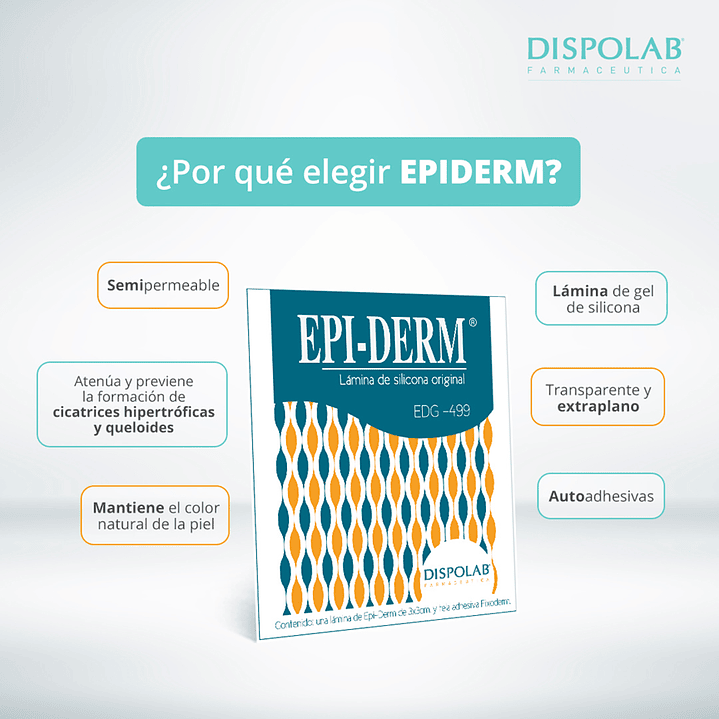 Epiderm Lamina Silicona Para Cicatrices Edg-499 3x3cm 2