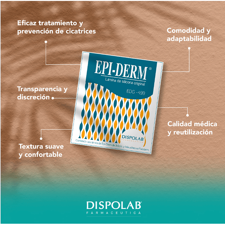 Epiderm Lamina Silicona Para Cicatrices Edg-499 3x3cm PACK X2 4