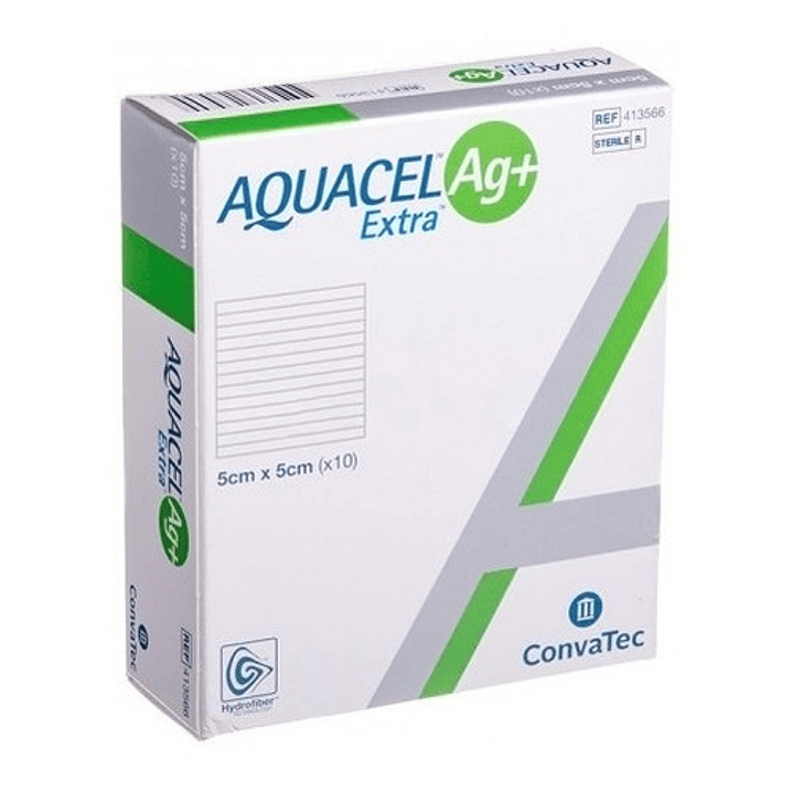 Aquacel Extra Alginato De Plata Convatec 5cmx5cm Pack x5  3