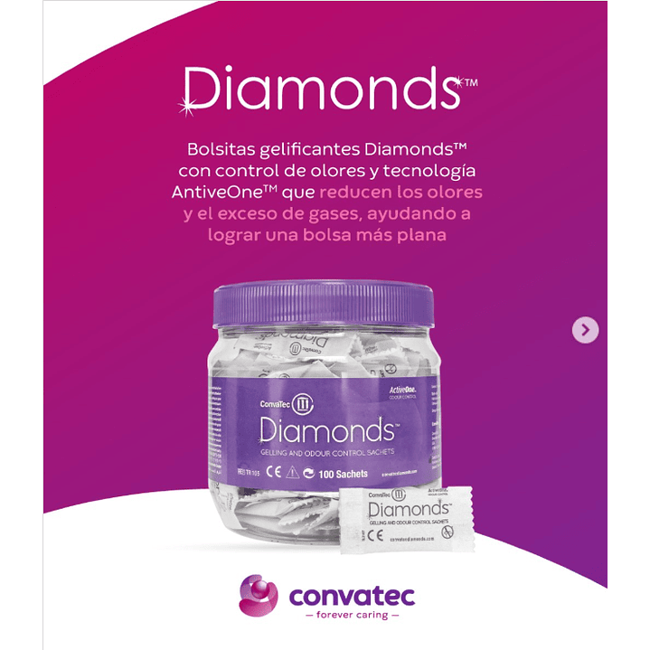 Diamonds Gelificante Control Anti Olor Ostomia Convatec X100 Pack x2 4