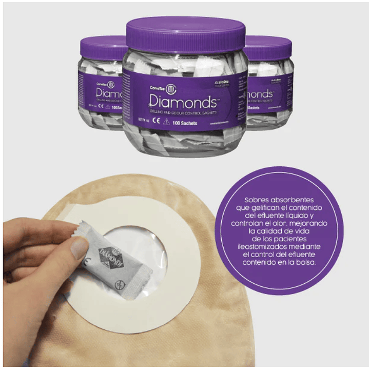 Diamonds Gelificante Control Anti Olor Ostomia Convatec X100 Pack x2 5