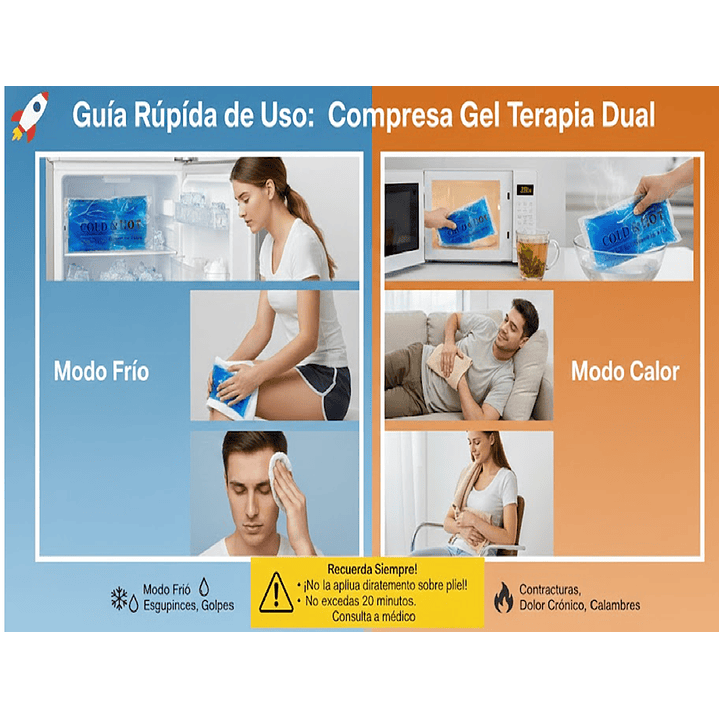 Compresa Frio Calor Gel 25.5x11.5 Terapia Lesiones Golpes  Pack x12 5