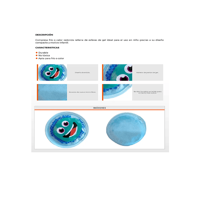 COMPRESA REDONDA KIDS 10 CM VITALITY PACK X6 6