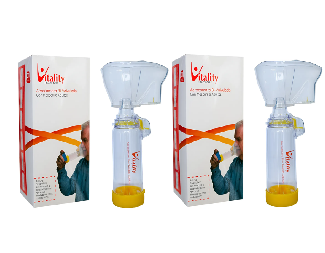 Aerocamara Vitality Bivalvulada Adultos 155ml Pack x2