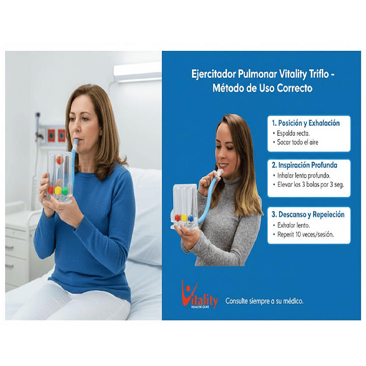  Ejercitador Pulmonar Vitality Triflo  Pack x6 5