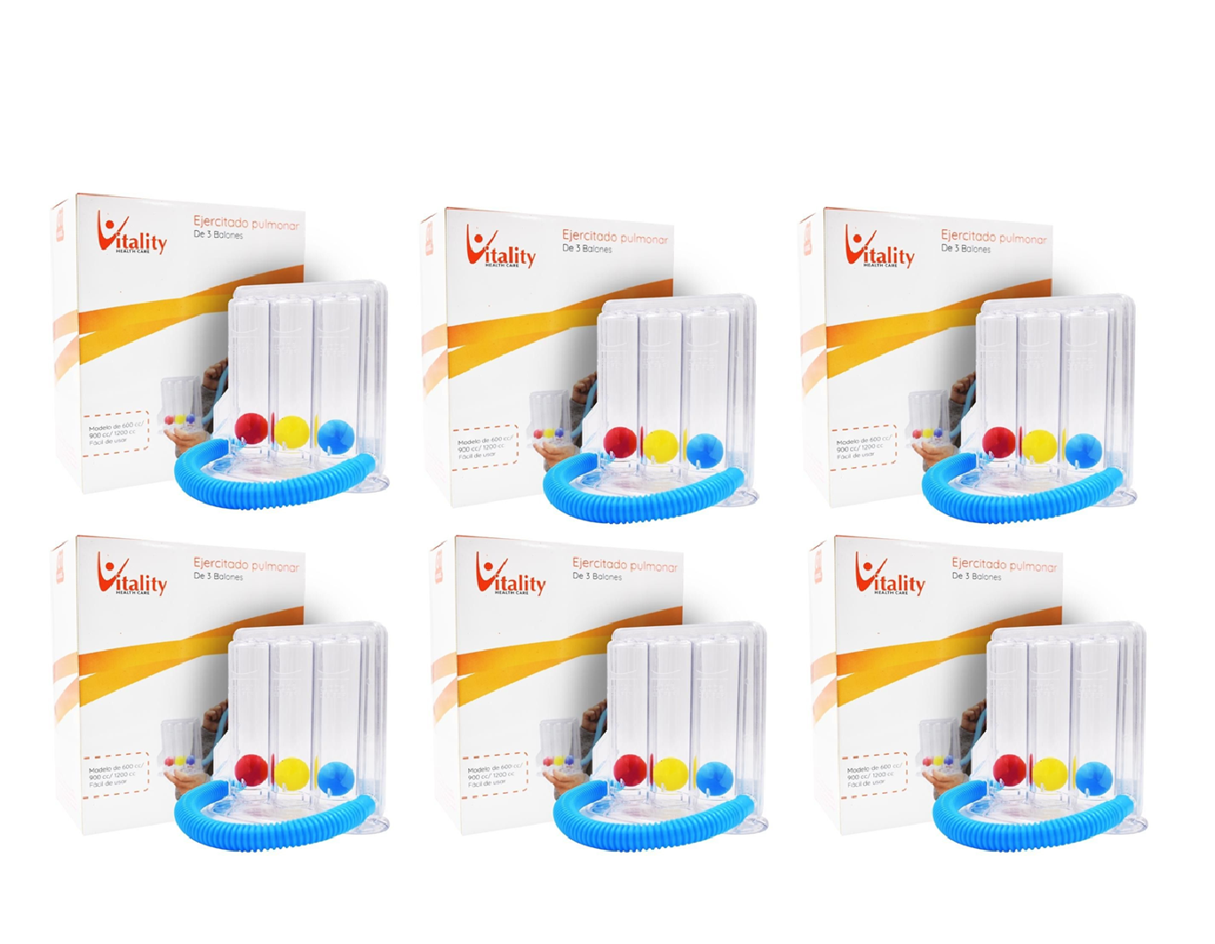 Ejercitador Pulmonar Vitality Triflo Pack x6