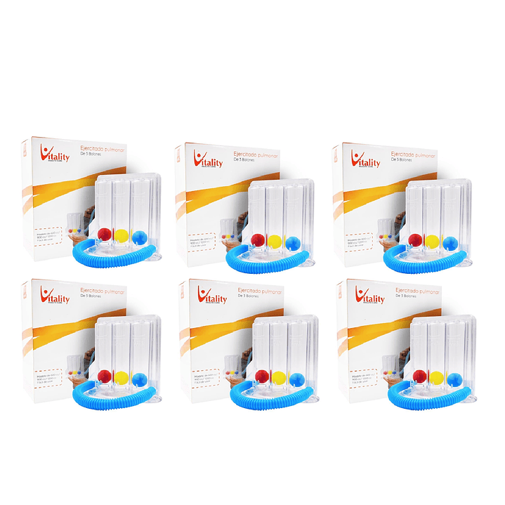 Ejercitador Pulmonar Vitality Triflo Pack x6 1