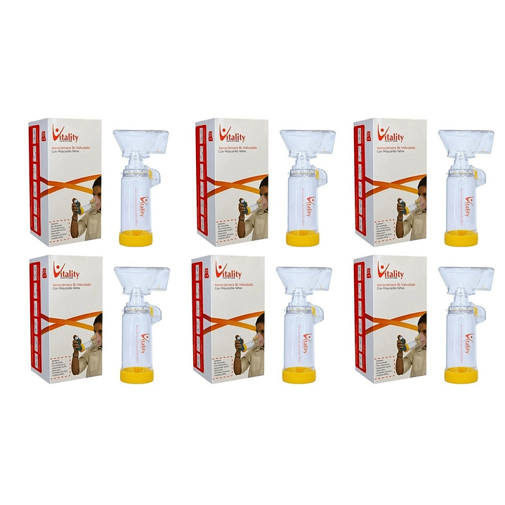 Aerocámara Vitality Infantil Bi-Valvulada Pack x6 1