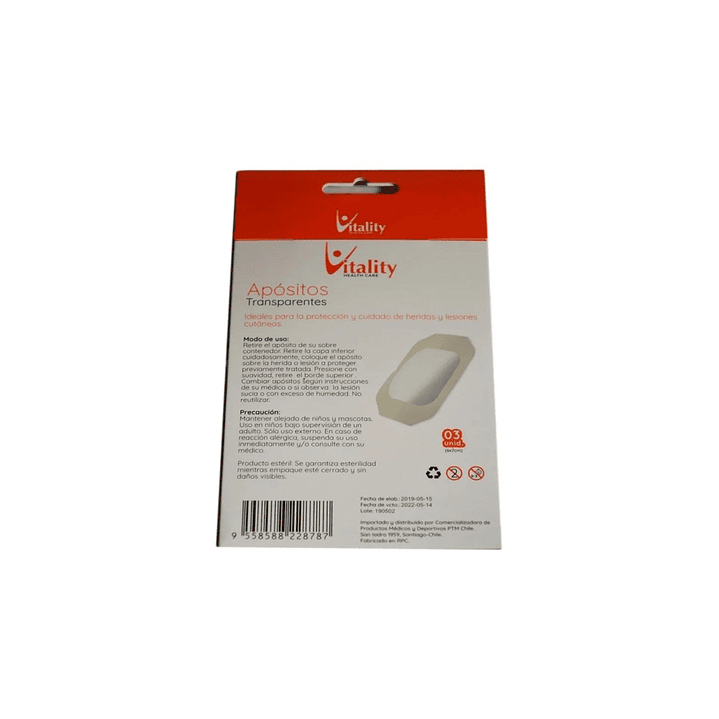 Apositos Transparentes Vitality 6x7cm 3 Unidades Pack x2 4