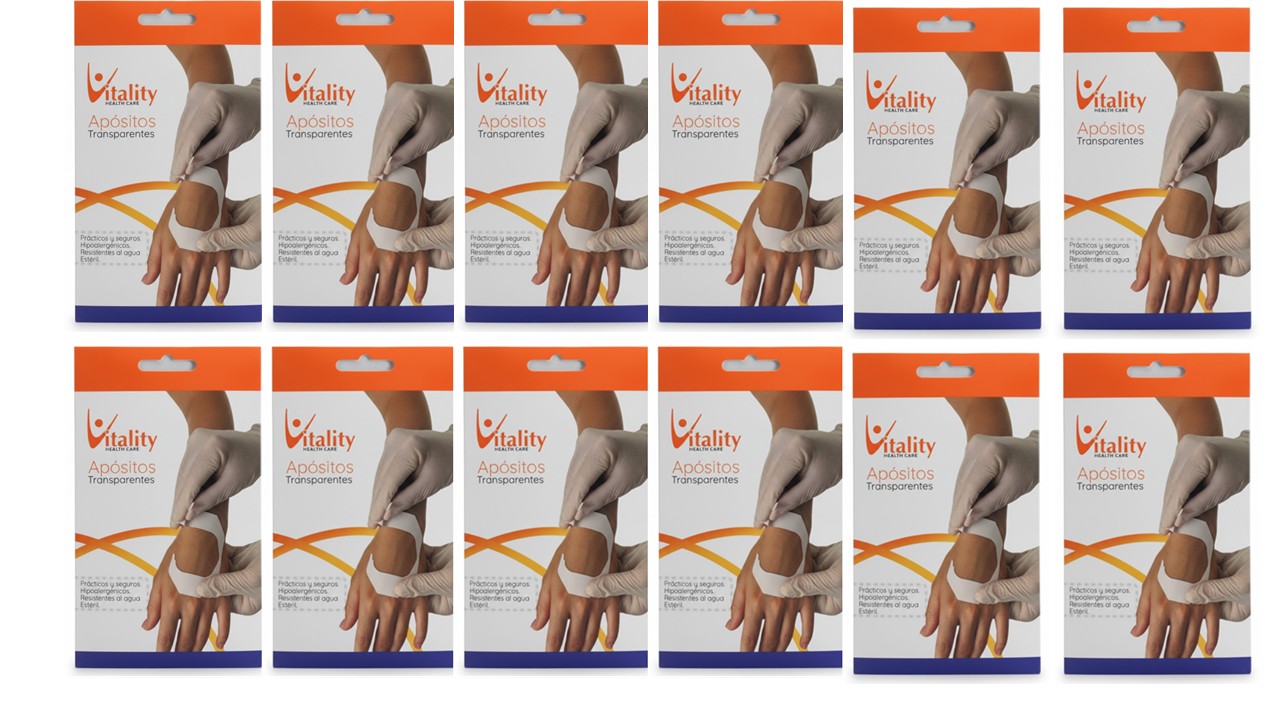 Apósitos Transparentes Vitality 6x7 cm Pack x12
