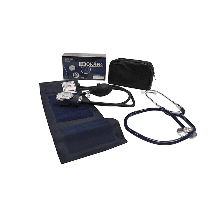 Fonendoscopio + Toma Presión Aneroide + Estuche Bokang Pack x12 3