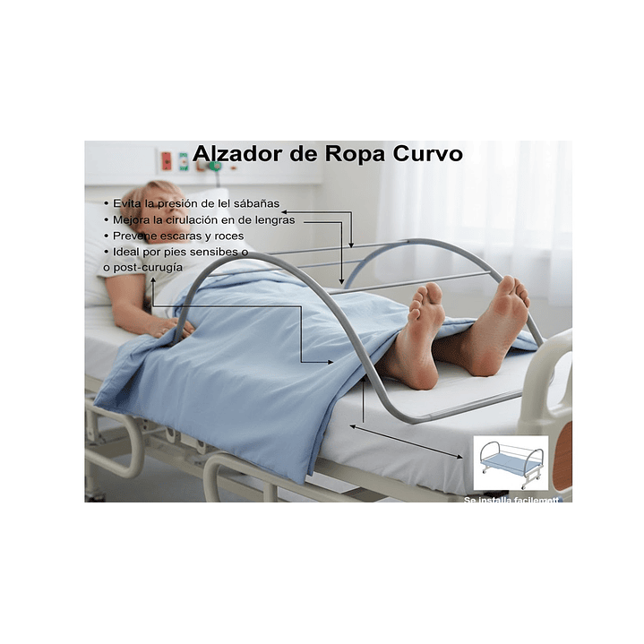 Alzador Alza Ropa Curvo Ligero Hospitalario 6