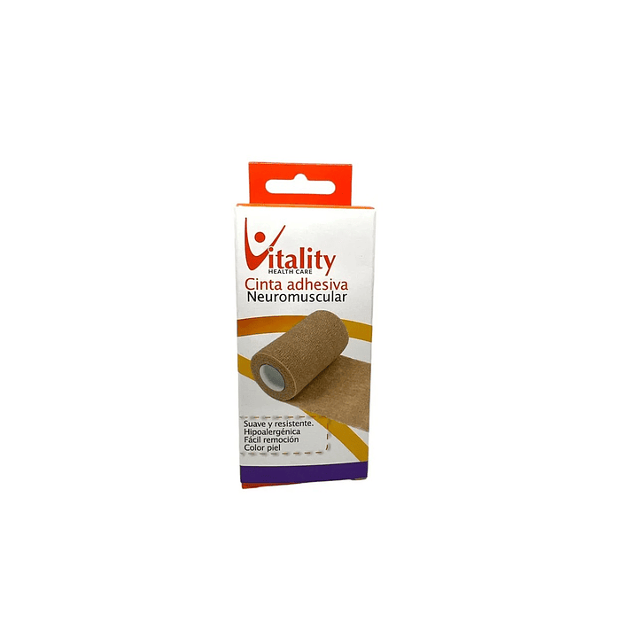 Venda Elastica Vitality Color Piel 10cm X 4.5m + Clip Cierre Pack x5 4