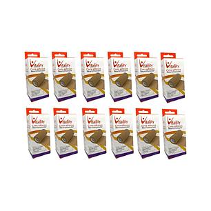 Venda Elastica Vitality Color Piel 10cm X 4.5m + Clip Cierre Pack x12