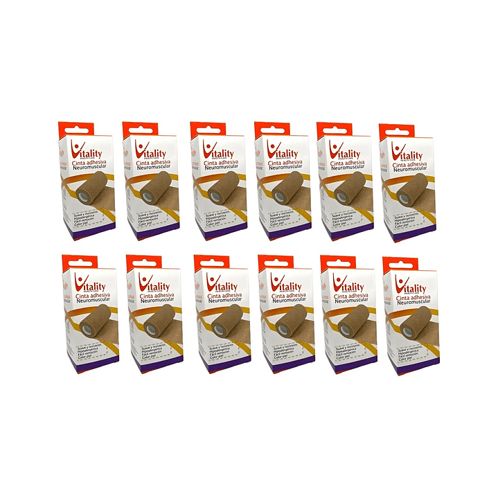 Venda Elastica Vitality Color Piel 10cm X 4.5m + Clip Cierre Pack x12 1