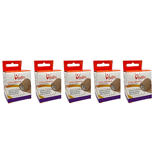 Venda Autoadherente Vitality Color Piel 5cm x 4.5m Color Beige Pack x5