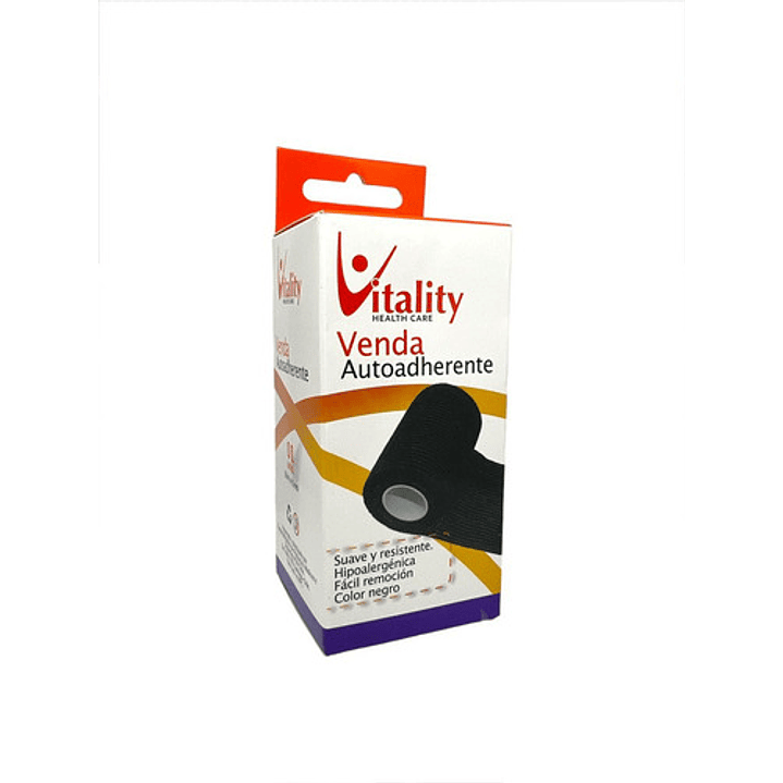 Venda Autoadherente Vitality 10cm x 4.5m Color Negro Pack x12 3
