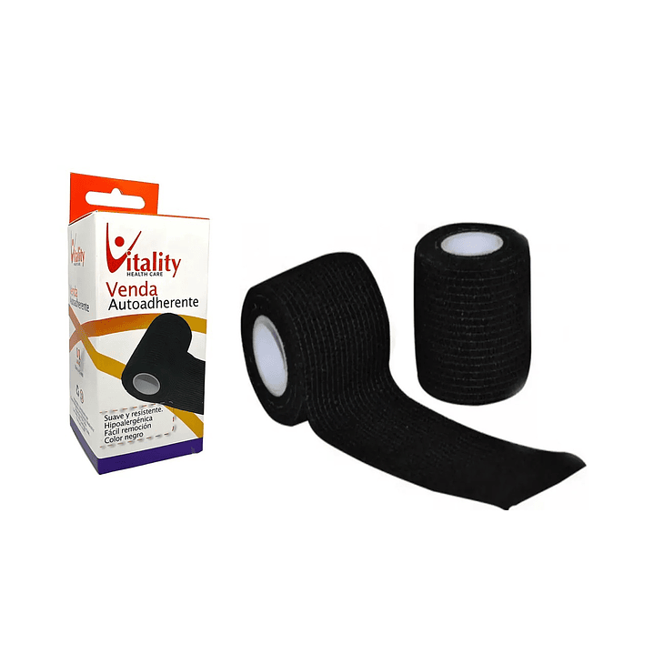 Venda Autoadherente Vitality 10cm x 4.5m Color Negro Pack x12 4