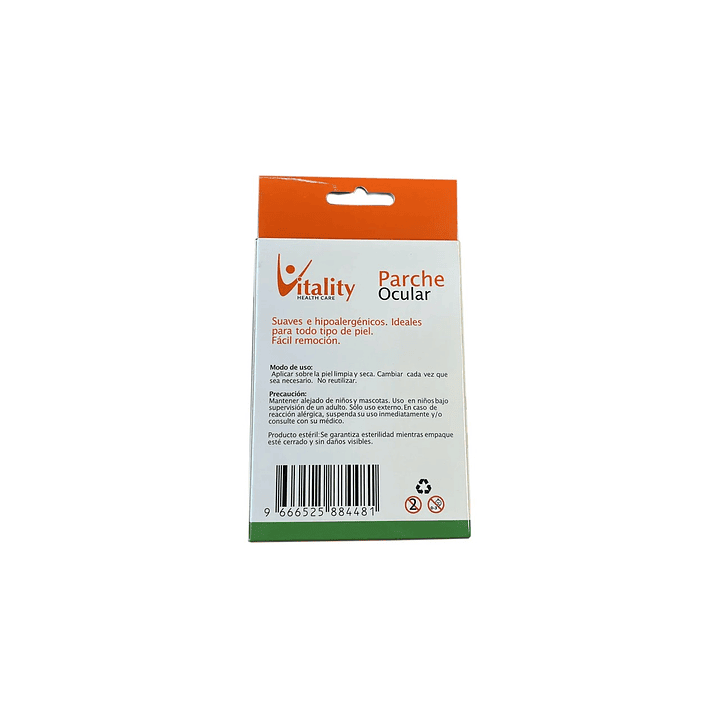 Parche Ocular Adulto Esteril Vitality Caja X12 Pack x6 3