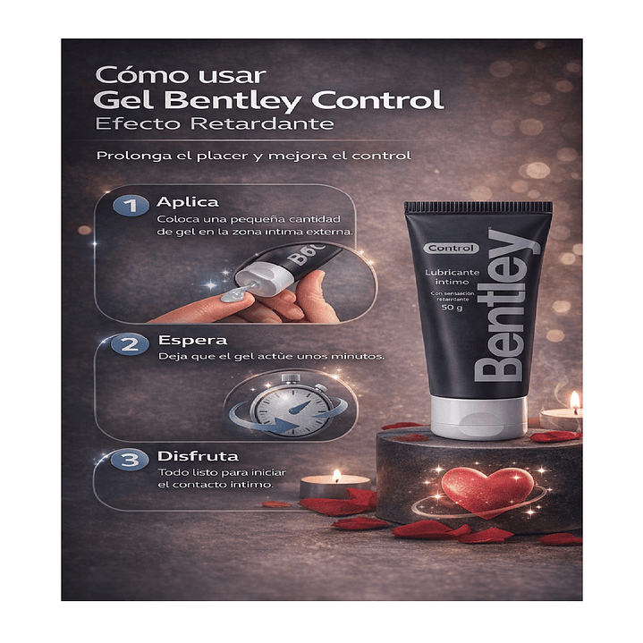 Bentley Gel Lubricante Control Efecto Retardante 50g Pack x2 7